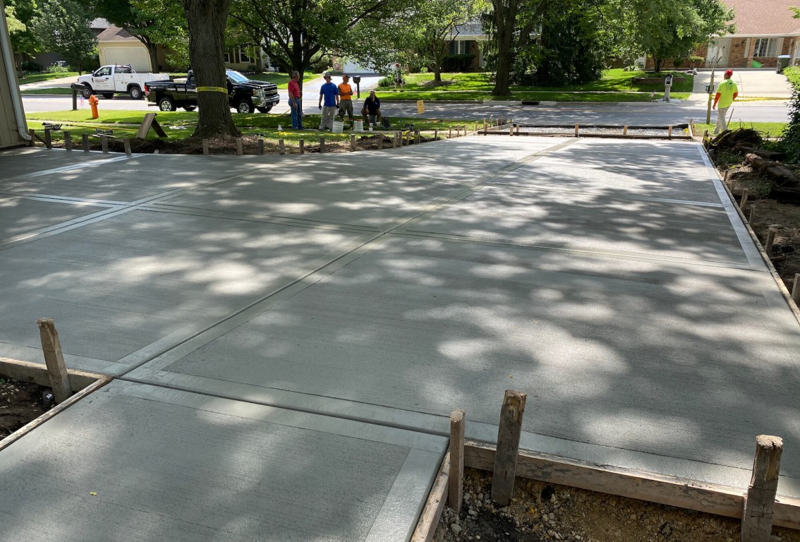 Concrete driveway installation process